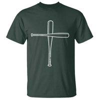 Cross Baseball Bats T Shirt Religious Christian Faith Sports Coach Pitcher