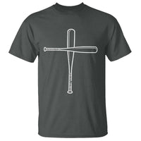 Cross Baseball Bats T Shirt Religious Christian Faith Sports Coach Pitcher
