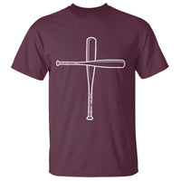 Cross Baseball Bats T Shirt Religious Christian Faith Sports Coach Pitcher