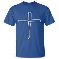 Cross Baseball Bats T Shirt Religious Christian Faith Sports Coach Pitcher