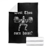 Knight Lifting Meme Throw Blanket Funny Medieval Gym Dost Thou Even Hoist - Wonder Print Shop