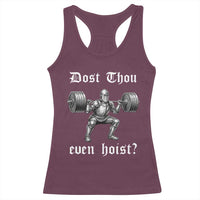 Knight Lifting Meme Racerback Tank Top Funny Medieval Gym Dost Thou Even Hoist - Wonder Print Shop