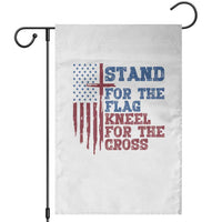 Stand For The Flag Kneel For The Cross Garden Flag Cross US Flag American Patriotic Christian Faith 4th of July