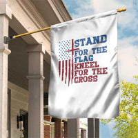 Stand For The Flag Kneel For The Cross Garden Flag Cross US Flag American Patriotic Christian Faith 4th of July