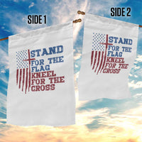 Stand For The Flag Kneel For The Cross Garden Flag Cross US Flag American Patriotic Christian Faith 4th of July