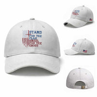 Stand For The Flag Kneel For The Cross Baseball Cap Cross US Flag American Patriotic Christian Faith 4th of July
