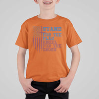 Stand For The Flag Kneel For The Cross T Shirt For Kid Cross US Flag American Patriotic Christian Faith 4th of July