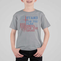Stand For The Flag Kneel For The Cross T Shirt For Kid Cross US Flag American Patriotic Christian Faith 4th of July