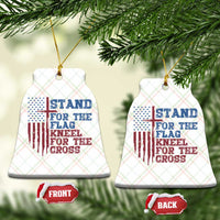 Stand For The Flag Kneel For The Cross Ceramic Ornament Cross US Flag American Patriotic Christian Faith 4th of July