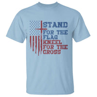 Stand For The Flag Kneel For The Cross T Shirt Cross US Flag American Patriotic Christian Faith 4th of July