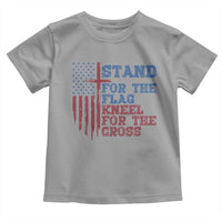 Stand For The Flag Kneel For The Cross Toddler T Shirt Cross US Flag American Patriotic Christian Faith 4th of July