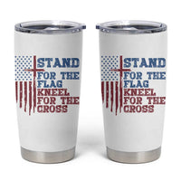 Stand For The Flag Kneel For The Cross Tumbler Cup Cross US Flag American Patriotic Christian Faith 4th of July