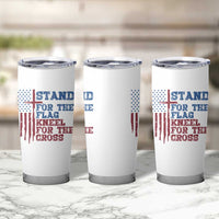 Stand For The Flag Kneel For The Cross Tumbler Cup Cross US Flag American Patriotic Christian Faith 4th of July