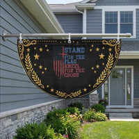 Stand For The Flag Kneel For The Cross Patriotic Fan Flag Cross US Flag American Christian Faith 4th of July