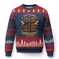 250 Years America Ugly Christmas Sweater 250th Birthday 4th Of July Independence Day Faith Freedom