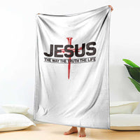 Jesus Christ Throw Blanket The Way Truth Life Cross Nails Faith In God Christian