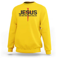 Jesus Christ Sweatshirt The Way Truth Life Cross Nails Faith In God Christian