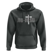 Jiu Jitsu Christian Cross Hoodie Retro Vintage Minimal Religious Faith