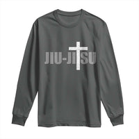 Jiu Jitsu Christian Cross Long Sleeve Shirt Retro Vintage Minimal Religious Faith