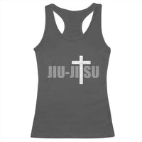 Jiu Jitsu Christian Cross Racerback Tank Top Retro Vintage Minimal Religious Faith