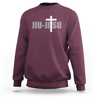 Jiu Jitsu Christian Cross Sweatshirt Retro Vintage Minimal Religious Faith