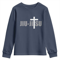 Jiu Jitsu Christian Cross Youth Sweatshirt Retro Vintage Minimal Religious Faith