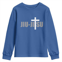 Jiu Jitsu Christian Cross Youth Sweatshirt Retro Vintage Minimal Religious Faith