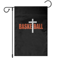 Christian Basketball Cross Garden Flag Retro Vintage Minimal Religious Faith