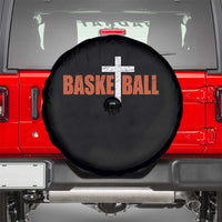 Christian Basketball Cross Spare Tire Cover Retro Vintage Minimal Religious Faith