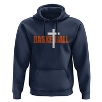 Christian Basketball Cross Hoodie Retro Vintage Minimal Religious Faith