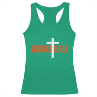Christian Basketball Cross Racerback Tank Top Retro Vintage Minimal Religious Faith