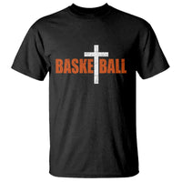 Christian Basketball Cross T Shirt Retro Vintage Minimal Religious Faith