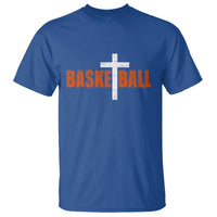 Christian Basketball Cross T Shirt Retro Vintage Minimal Religious Faith