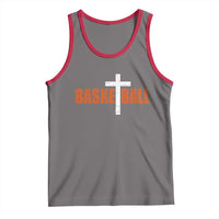 Christian Basketball Cross Tank Top Retro Vintage Minimal Religious Faith