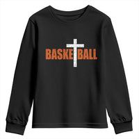 Christian Basketball Cross Youth Sweatshirt Retro Vintage Minimal Religious Faith