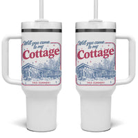 Will You Come To My Cottage This Summer Tumbler With Handle LGBT Romance Hockey Fan