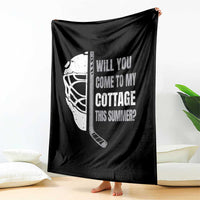 Will You Come To My Cottage This Summer Throw Blanket Retro LGBT Romance Hockey Fan