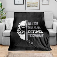Will You Come To My Cottage This Summer Throw Blanket Retro LGBT Romance Hockey Fan