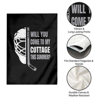 Will You Come To My Cottage This Summer Garden Flag Retro LGBT Romance Hockey Fan