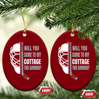 Will You Come To My Cottage This Summer Ceramic Ornament Retro LGBT Romance Hockey Fan