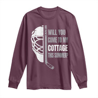 Will You Come To My Cottage This Summer Long Sleeve Shirt Retro LGBT Romance Hockey Fan
