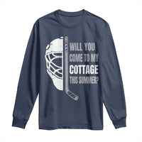 Will You Come To My Cottage This Summer Long Sleeve Shirt Retro LGBT Romance Hockey Fan