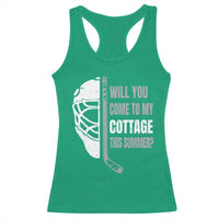 Will You Come To My Cottage This Summer Racerback Tank Top Retro LGBT Romance Hockey Fan