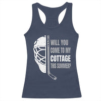 Will You Come To My Cottage This Summer Racerback Tank Top Retro LGBT Romance Hockey Fan