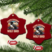 Stupid Canadian Wolf Bird Ceramic Ornament Retro Romance Hockey LGBT Book Movie Fans Gift