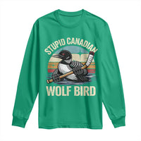 Stupid Canadian Wolf Bird Long Sleeve Shirt Retro Romance Hockey LGBT Book Movie Fans Gift