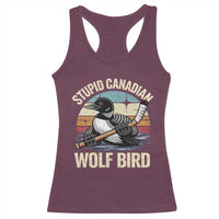 Stupid Canadian Wolf Bird Racerback Tank Top Retro Romance Hockey LGBT Book Movie Fans Gift