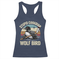 Stupid Canadian Wolf Bird Racerback Tank Top Retro Romance Hockey LGBT Book Movie Fans Gift