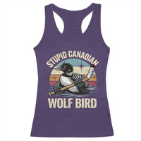 Stupid Canadian Wolf Bird Racerback Tank Top Retro Romance Hockey LGBT Book Movie Fans Gift