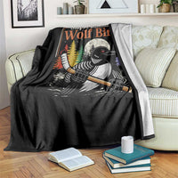 Stupid Canadian Wolf Bird Throw Blanket Retro Romance Hockey LGBT Book Movie Fans